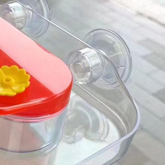 Window Hummingbird Feeder Plastic Birds Feeding Tray with 4 Feeding Ports Strong Suction Cup Hummingbird Feeder for Outdoors