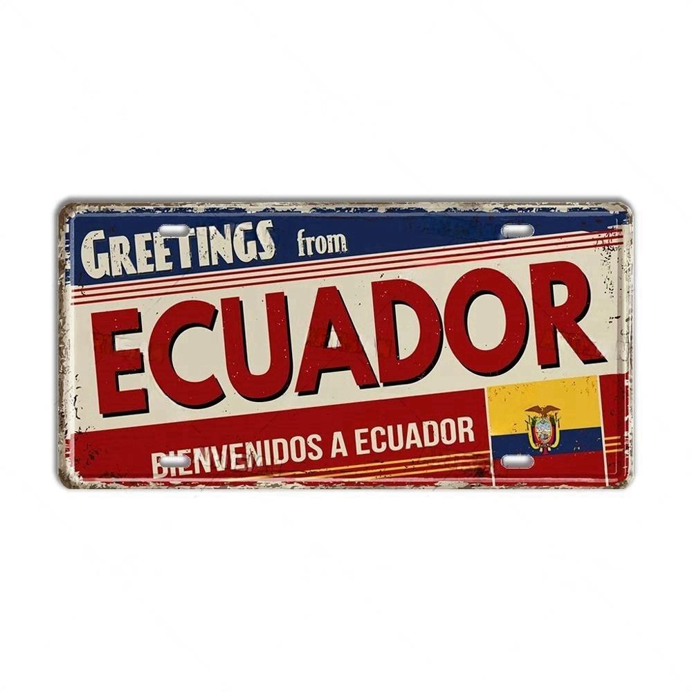 Chile Argentina Ecuador Colombia License Plate Landmark Metal Sign City State Decorative Car Plate Garage Club Bar Wall Decor