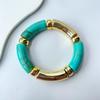 Acrylic Leopard Bracelets Beaded Curved Tube Bangle Fashion Bohemia Style Bracelets  Gifts
