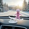 Inertia Skiing Figure Car Ornament Decor Stress Relief Toy for Car Interior Desktop Decoration
