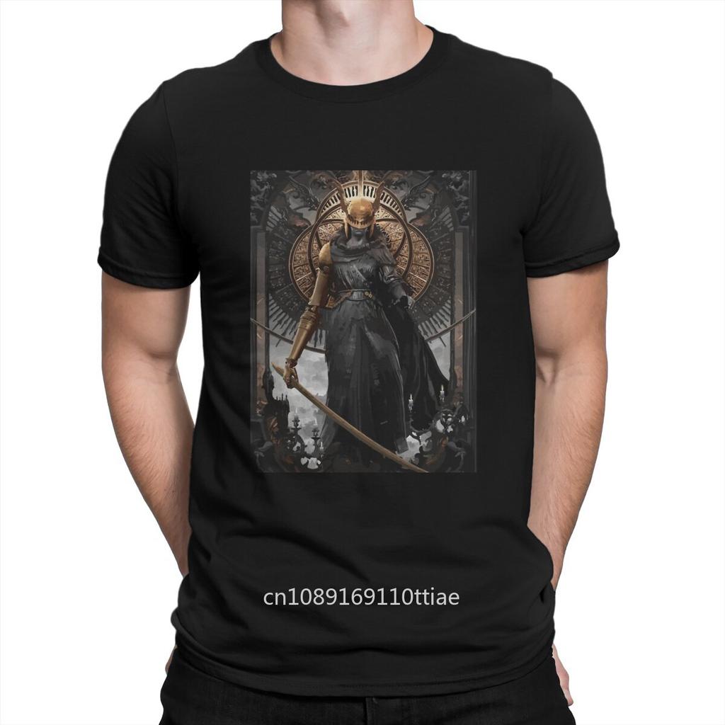 Мужские футболки Malenia god DARK SOULS Хлопковые топы Модные футболки с коротким рукавом и круглым вырезом Печатные футболки