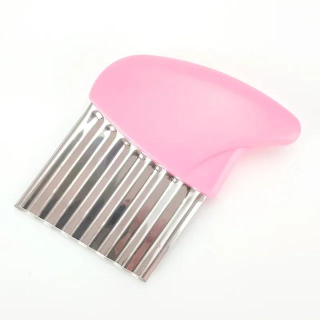 Картофельная резка Чипсы Устройство для приготовления картофеля фри Нержавеющая сталь Волнистый нож Измельчитель картофеля фри Нож для картофеля Измельчитель Морщинистый волнистый слайсер