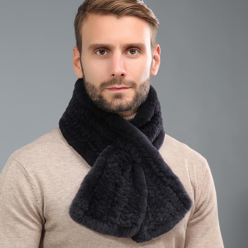 Winter Unisex Real Rex Rabbit Fur Scarf & Muffler Eco-Friendly Breathable Multifunction Neck Warmer for Women & Men