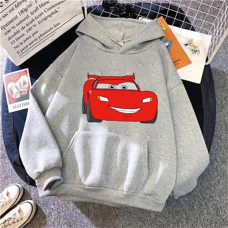 Толстовки с капюшоном Cars Lightning McQueen, женские винтажные пуловеры с капюшоном Jasmine Kawaii, одежда с героями мультфильмов, толстовка в стиле Харадзюку, эстетические топы