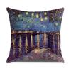 Linen Pillowcase Nordic Retro Van Gogh Oil Painting Watercolor Print Pillowcase New Home
