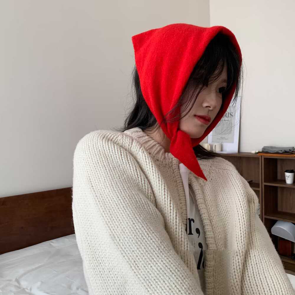 Однотонный многофункциональный вязаный шарф осенне-зимний треугольный шарф косынка термошаль вязаный шарф шарф для лица