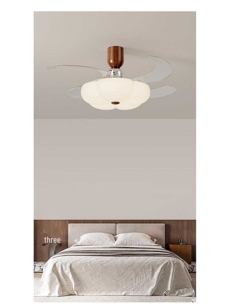 Невидимый потолочный вентилятор с подсветкой: Современный Минимализм 2025 Середина Века Кремовый для Гостиной, Спальни, Столовой