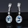 Aquamarine Drop Earrings For Women Sterling Silver 925 Timeless Design Delicate Female Jewelry Wedding Luxury Earrings