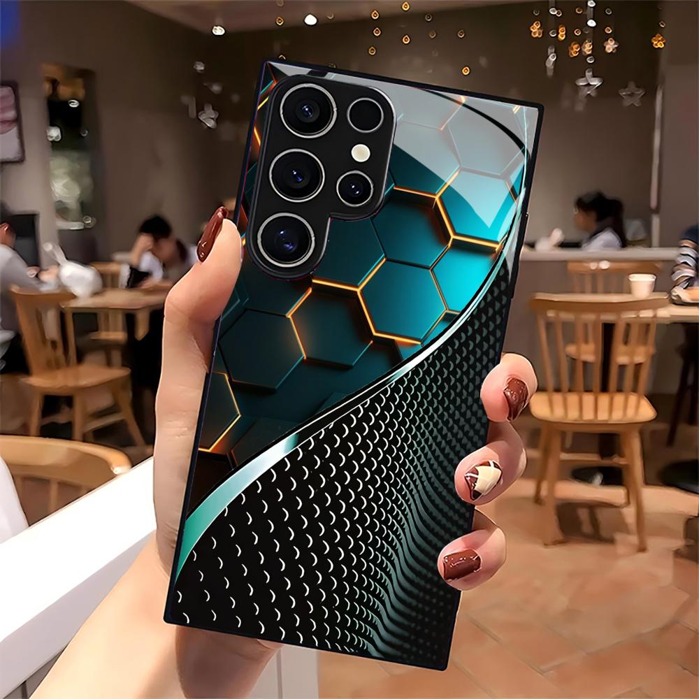 Креативный стильный стеклянный чехол для телефона Samsung Galaxy S26 S25 S24 S22 S23 Ultra S21 S20 Plus 5G Матовый нескользящий полный чехол