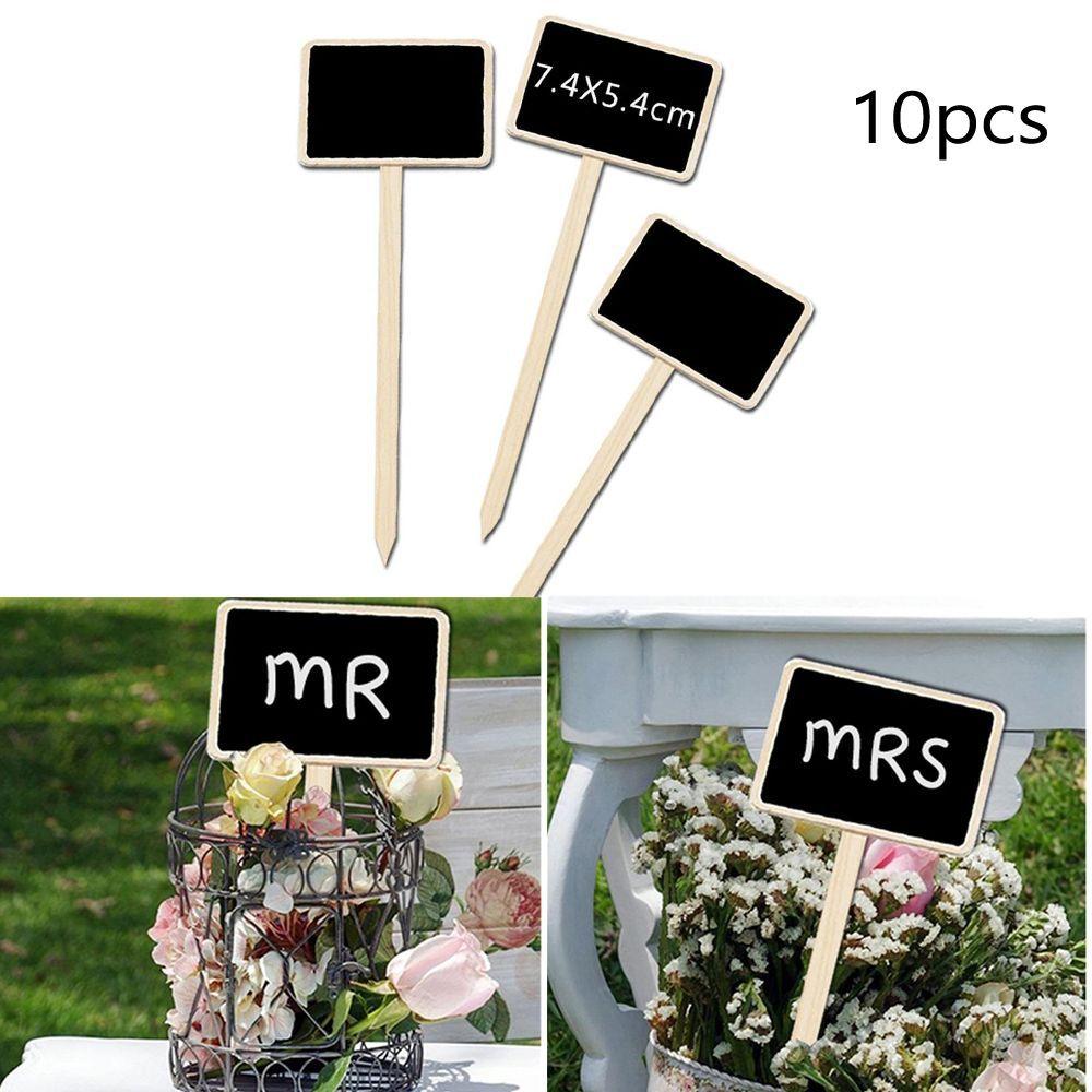 10PCS Mini Marker Greenhouse  Garden Tools Plants Tags Wooden Chalkboard Classification Marker