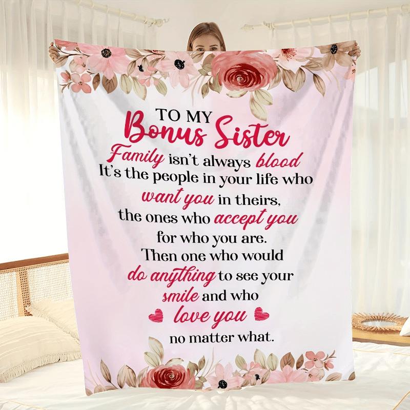 Warm Gift For Sister Flannel Blanket Lunch Break Blanket Digital Printed Blanket