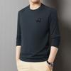 Men's Long-sleeved T-shirt Spring Sweatshirt Thin Casual Loose Round Neck Bottoming Top for Men