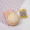 Wood Pin Cushion with 100Pcs Sewing Pin for Dressmaking Needlework Sewing 38mm Quilting Positioning Pin with Pin Holder