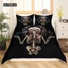 Комплект постельного белья с рисунком черепа ворона, расписанным вручную, односпальный, двухместный, двуспальный, размер «queen-size», комплект постельного белья размера «king-size»
