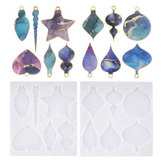 2 шт., рождественские формы из смолы, богатые узоры, недеформирующиеся, легко снимаются, создают потрясающие украшения, подарки, рождественские формы для подвесок, сделай сам, поделки из смолы