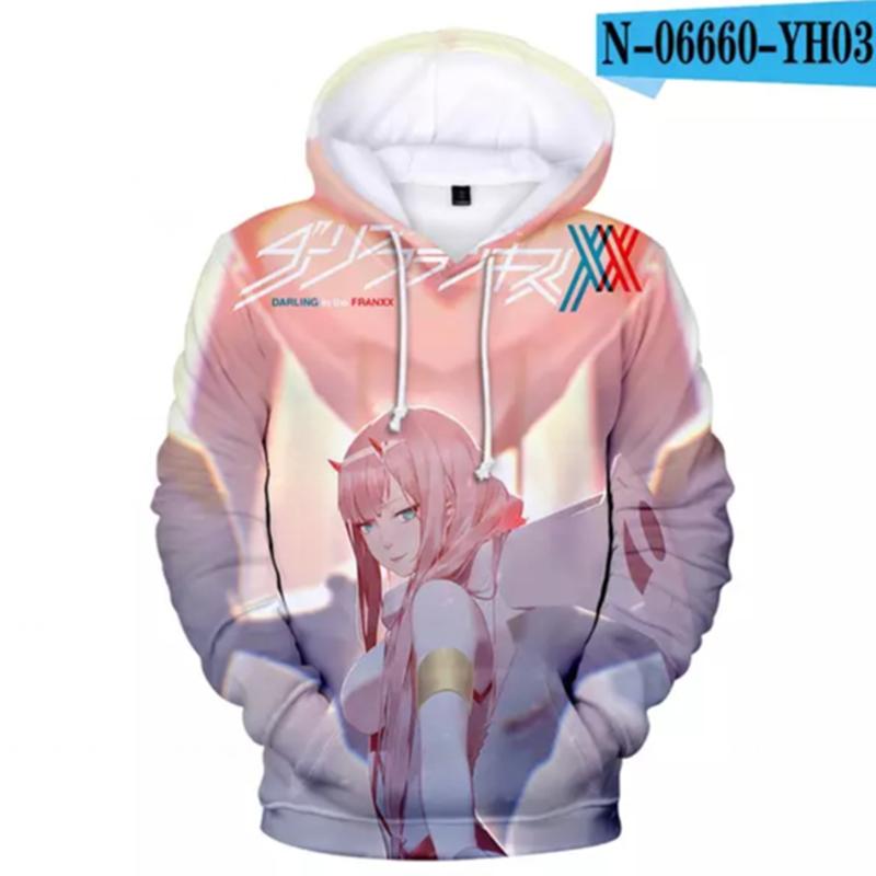 Осенние толстовки унисекс с 3D кофтами «Дорогая в FranXX», толстовка с капюшоном в стиле аниме для мужчин и женщин, повседневная одежда, модные толстовки с длинными рукавами