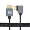 Xiwai Прямоугольный Мини HDMI Мужской к HDMI Мужской 90 градусов 8K 60 Гц Растягивающийся спиральный кабель 100 см для HDTV Компьютера Ноутбука Монитора 2.1