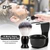1 Set Men Shaving Kit with Razor Synthetic Bristles Shaving Brush Soap Bowl Stand Men Wet Shaving Grooming Tools Kit Husband Father Gift