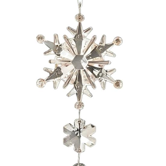 18 Pcs Crystal Christmas Ornaments for Tree Clear Acrylic Snowflake Icicle Hanging Ornaments with Drop Pendants Winter Wonderland