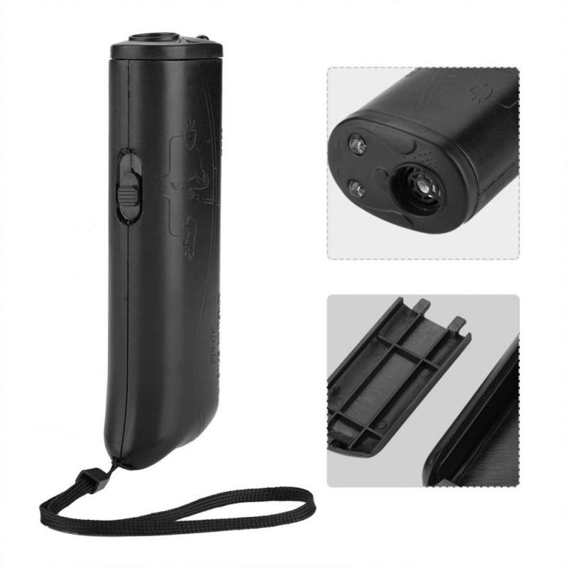 Многофункциональный ультразвуковой отпугиватель собак фонарик анти-лай батарея 9V не включена