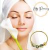 KODY PIERCING 9k Gold Nose Ring Light Pearl Gray Porcelain Beads - Quality Piercing