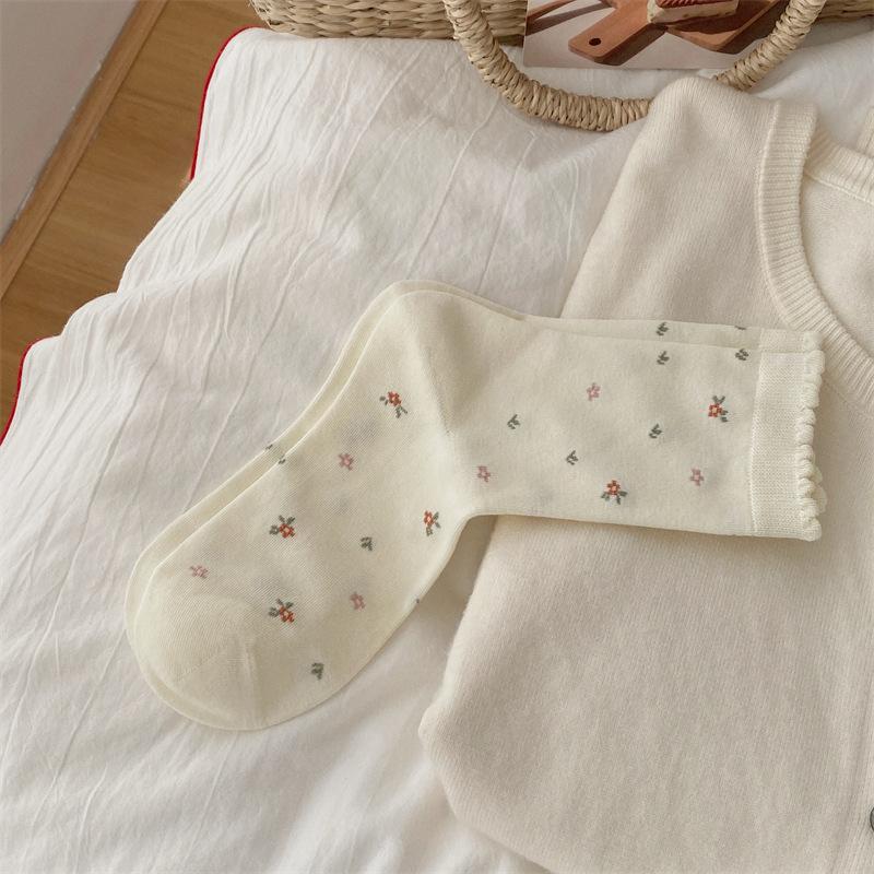 Autumn and Winter Three-dimensional Bow Boneless Mid-calf Socks, Sweet Socks, Women's Lace Socks, Grey Twisted Pile Socks