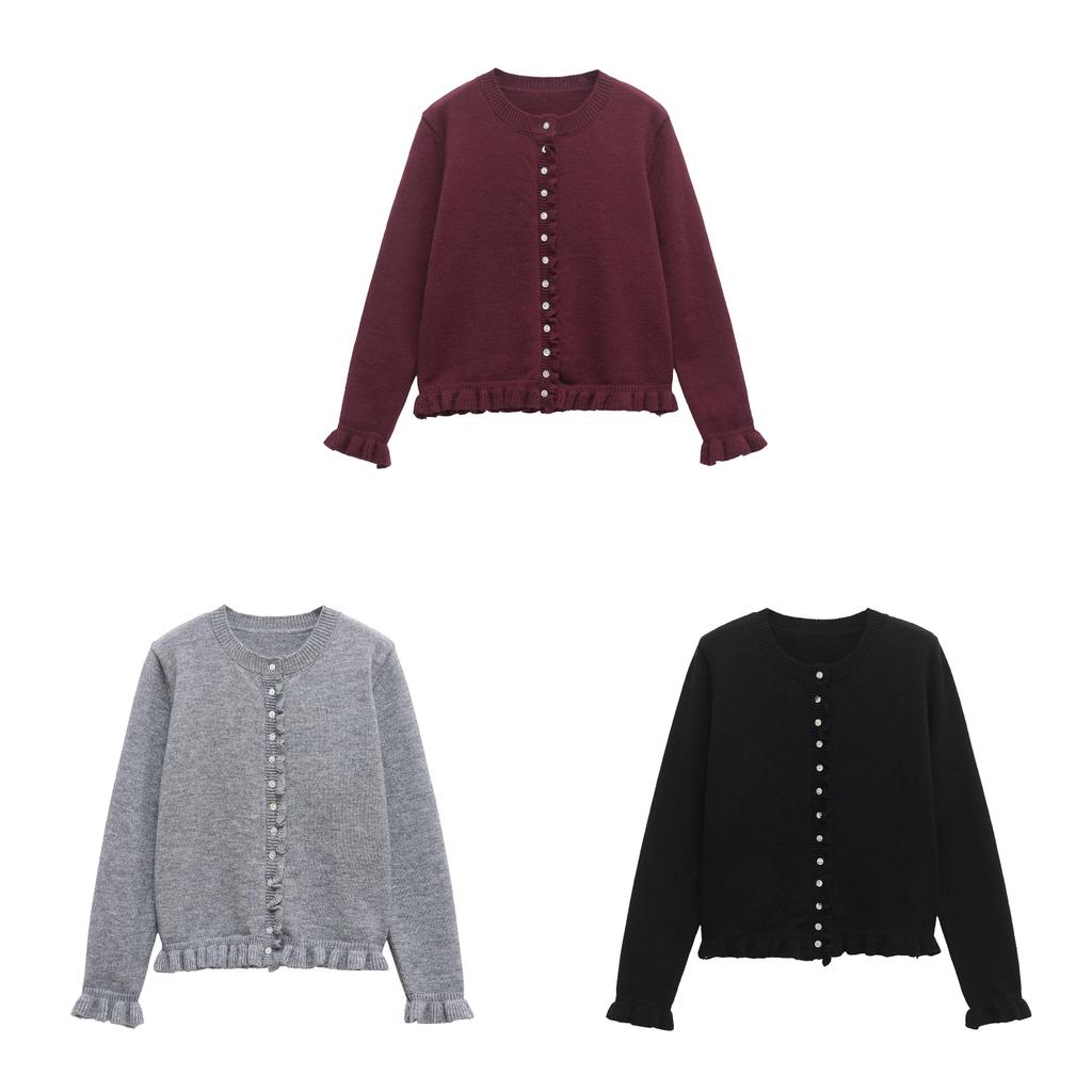 Streetwear Knit Cardigan With Button Detailing For Casual Women
