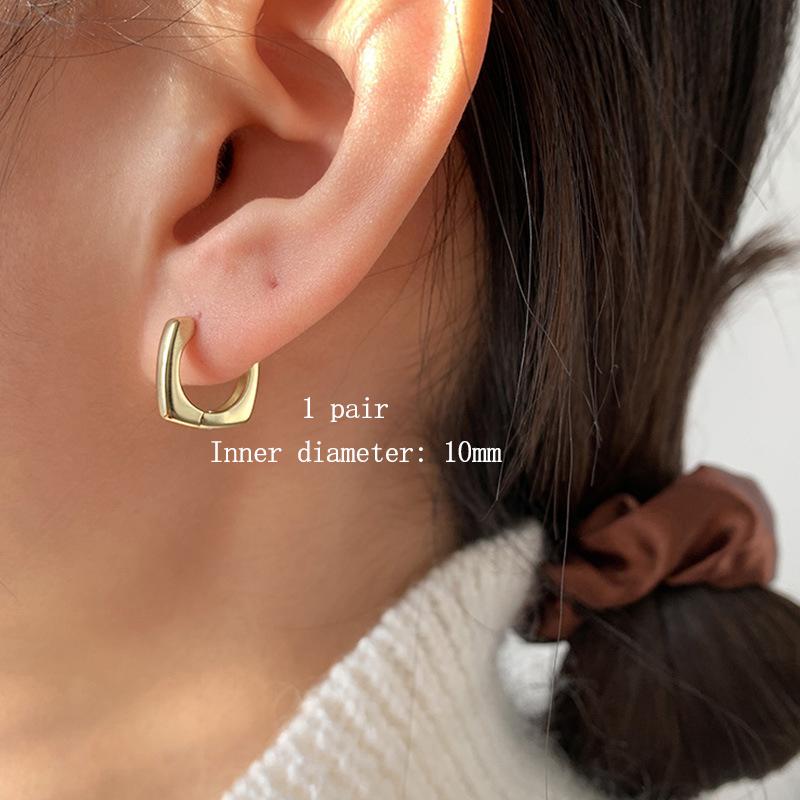 Серебряные геометрические квадратные серьги-кольца s925 для женщин и мужчин, полые ювелирные изделия в стиле панк, подарки