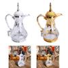 Arabic Coffee Pot Hot Cold Water Bottle Glass Coffee Kettle Home Arabic Tea Pot for Camping Travel Kitchen Festival Eid Mubarak