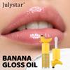 Banana Lip Gloss Oil, High Shine Mirror Glossy Clear Lip Tint, Deeply Hydrating Moisturizing Plumping Lip Glow Balm, Cute Fruit Lip Care Makeup