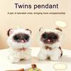 Portable Hanging Plush Pendant Interactive Cat Keychain, Wagging Tail & Meowing Kitten Soft Plushie with Sound Metal Clip, Cute Bag Charm, Comfort