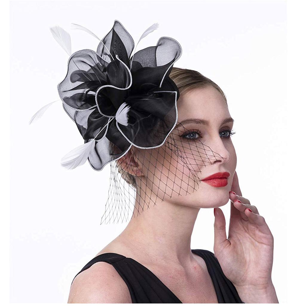 Женщины Девушки Сетка Чародеи Шляпа Коктейльная Вечеринка Оголовье Головной Убор Свадебная Шляпа
