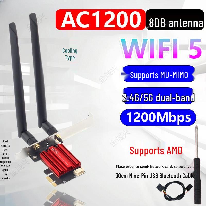 AX5400 Dual-Band WiFi 5 PCI-E Network Card with Bluetooth 5.3 (RTL8852CE)