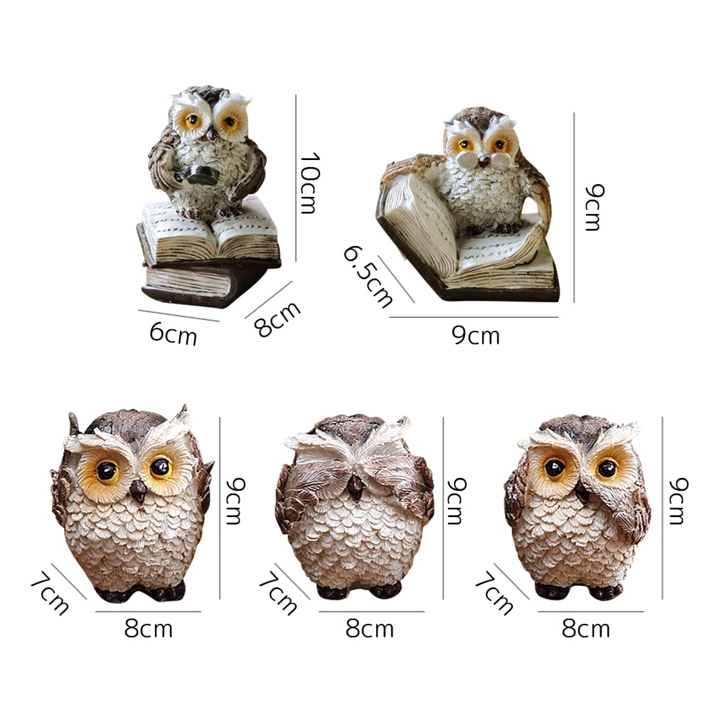 Фигурка совы HIGHAWK, Животное-талисман, Милое мини-украшение для входа, Декор из смолы, Набор из 2 шт., Маленькие совы