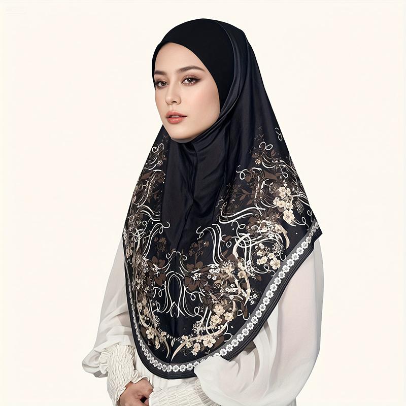 1 шт. Машинная стирка Застежка-кнопка Традиционная исламская одежда Элегантный хиджаб Великолепный мусульманский головной платок Идеальный подарок Многоцветный