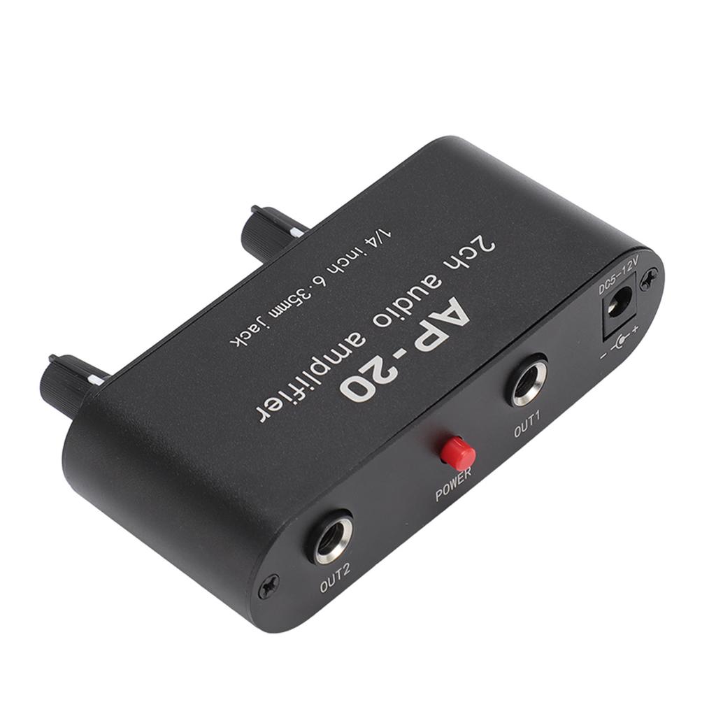 2 Channel Sound Amplifier Balanced 1/4 Inch 6.35mm Gain Independent Adjustment Stereo Sound Amplifie