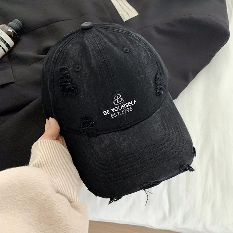 Style Korean Popular Distressed Baseball Hat For Women Great For Spring Summer