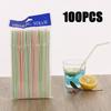 100Pcs Colorful Bendable Straw Drinking Kunststof Straw for Milk Tea Bar Party Rietjes Drinking Wedding Kitchen Beverage Straws