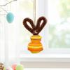 Button Easter Bunny Craft Kit DIY Button Bunny Hanging Ornament with Twisting Stick Ears for Easters Basket Stuffer Holiday Party