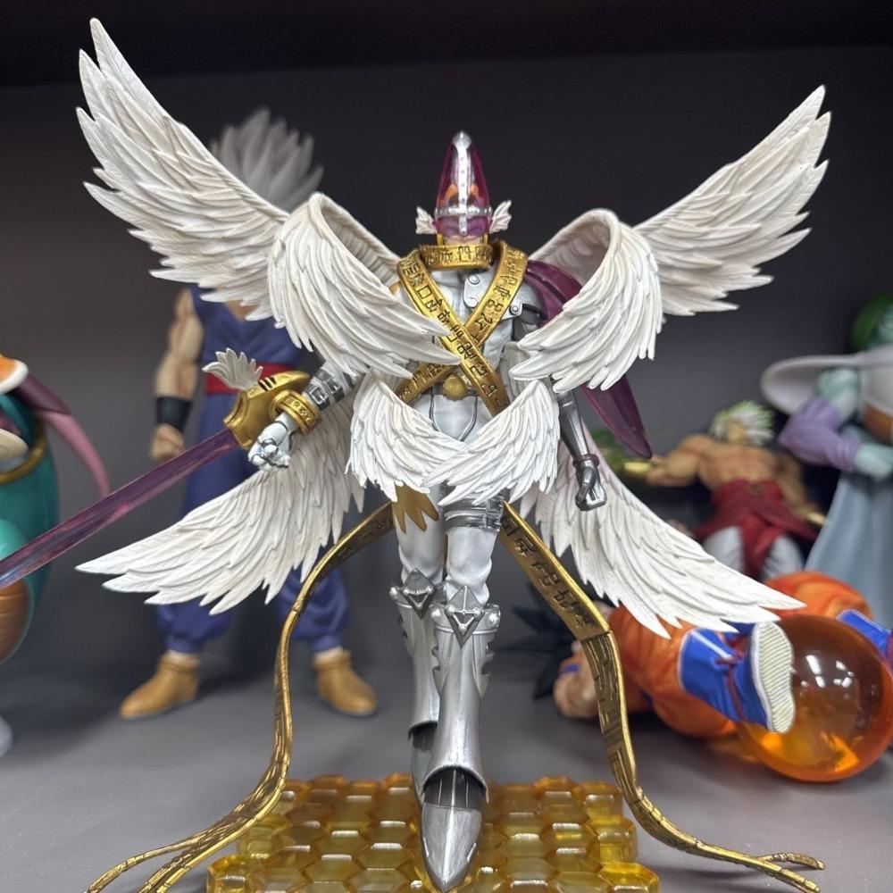 22 см/8,6 дюйма Аниме Digimon Adventure Фигурка Полностью тело Святой Ангемон Фигурки Действия ПВХ Статуя Коллекционная Модель Игрушки Подарки