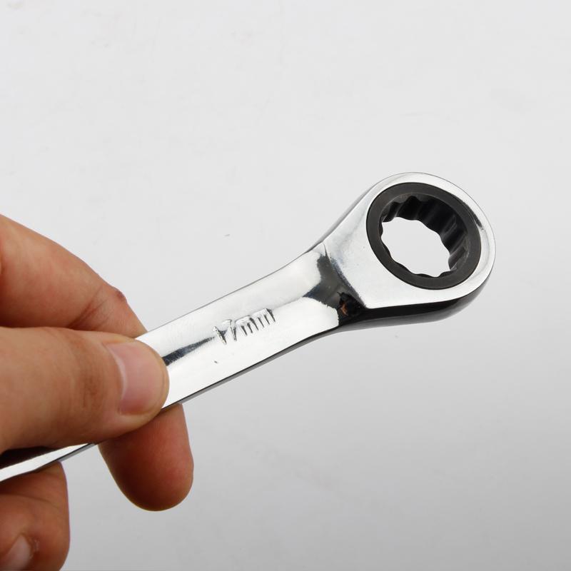 Хром-ванадиевое кольцо с двойной головкой, реверсивный гаечный ключ с трещоткой 8-9-10-12-13-14-15-16-17-18-19 мм, набор гаечных ключей с трещоткой