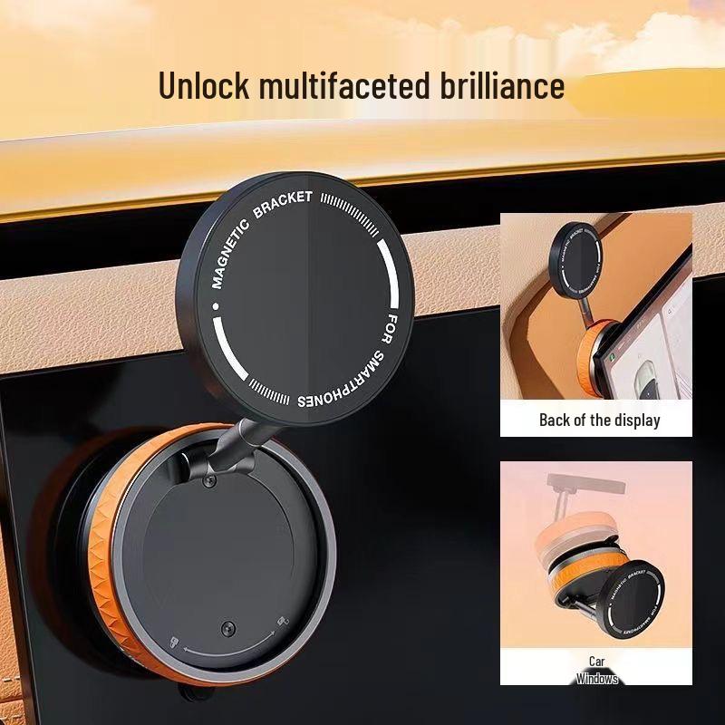 Складной магнитный держатель для телефона в автомобиль с присоской для навигации