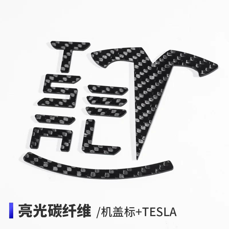QPVH8 For Tesla Model3 Y X S Highland Logo Sticker True Carbon Fiber Spacex Elon Musk Letter Car Stickers Exterior Accessories