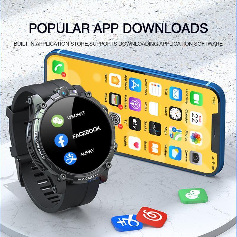 Face ID 2+16G SIM Card Smart Watch 4G Full Netcom BT/WIFI/GPS Android Dual Camera Internet Game Multifunctional Sports Watch