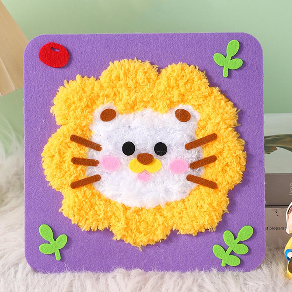Незаконченный милый набор для самостоятельного валяния из шерстяного войлока с изображением мультяшных животных, набор для валяния из игл, набор материалов для игл, подарок для детей-новичков