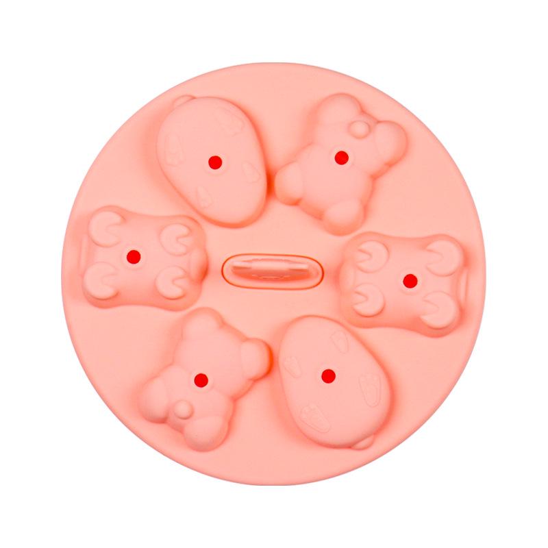 Силиконовая форма для детского питания и торта - Фигурки медведя и сосиски