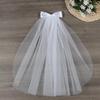 New Short Simple White Ivory Two Layer Lace Edge Wedding Veil Women's Tulle Bridal Veil