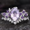 Accessories1pc Fashion Design Stylish Inlaid Purple Synthetic Zircon Ring for Everyday Wear Jewelry