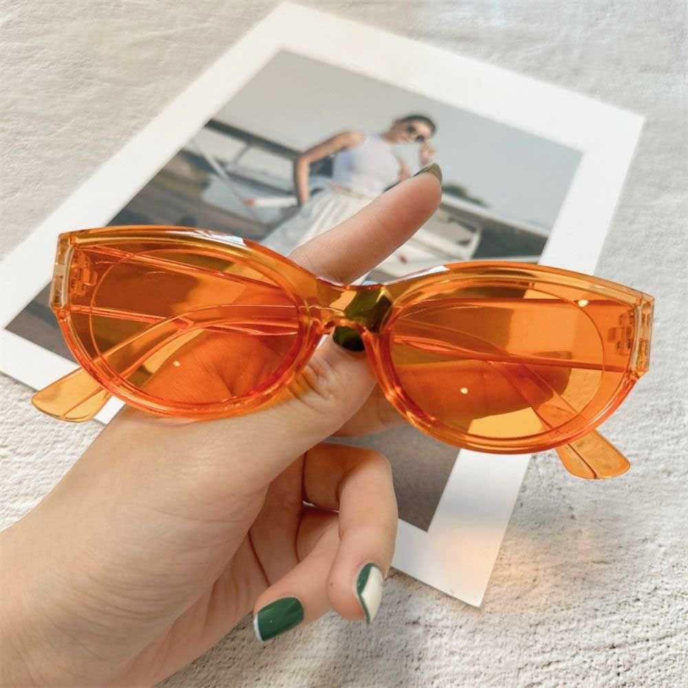 Fashion Cat Eye Sunglasses Vintage Outdoor Oval Frame Sunglasses Sun Shades Glasses Travel Street Style Elliptic Square Eyewear