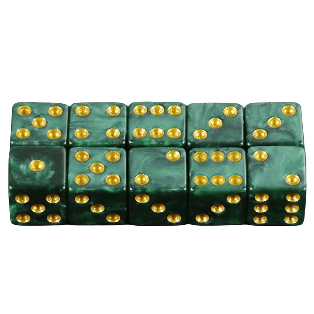 Mini Dice 10pcs D6 Standard Marble Effect Golden Pips Plastic 12mm Game Die Toy New Outdoorliving for Board Game